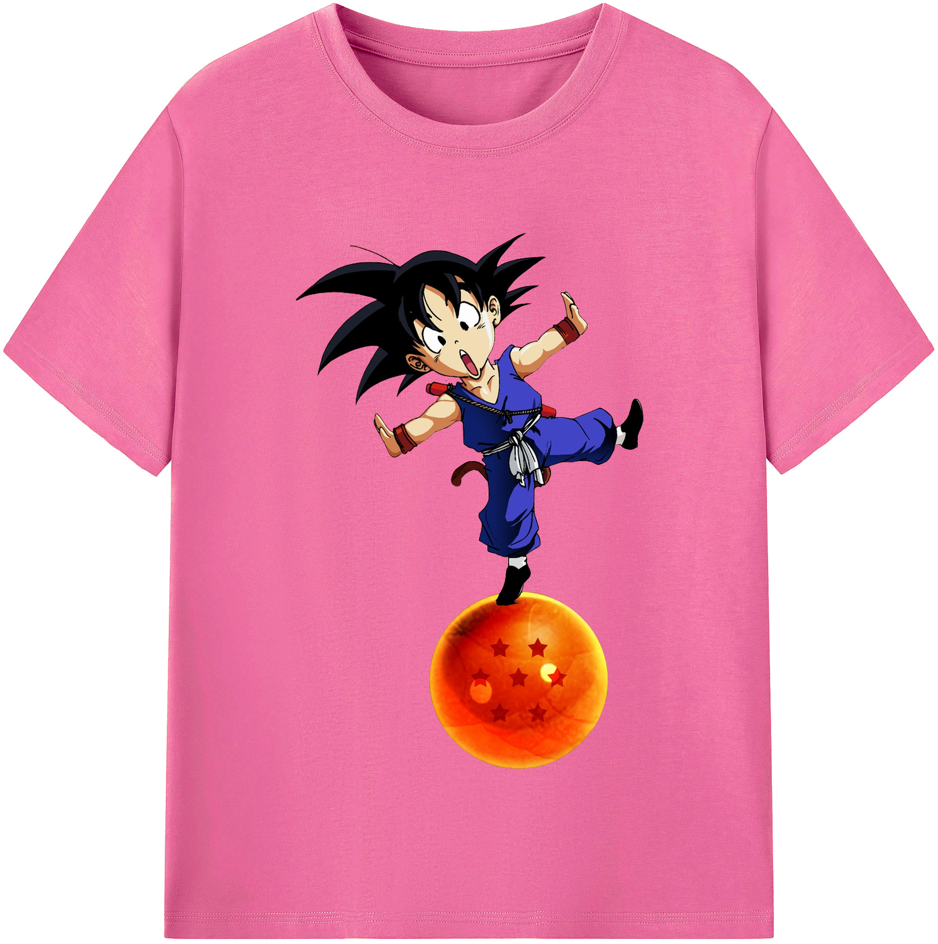 （画像用） ドラゴンボール 孫悟空（そん ごくう）Son Goku カカロット DRAGON BALL Kakarotto レディースカジュアルプリントTシャツ（綿100％）